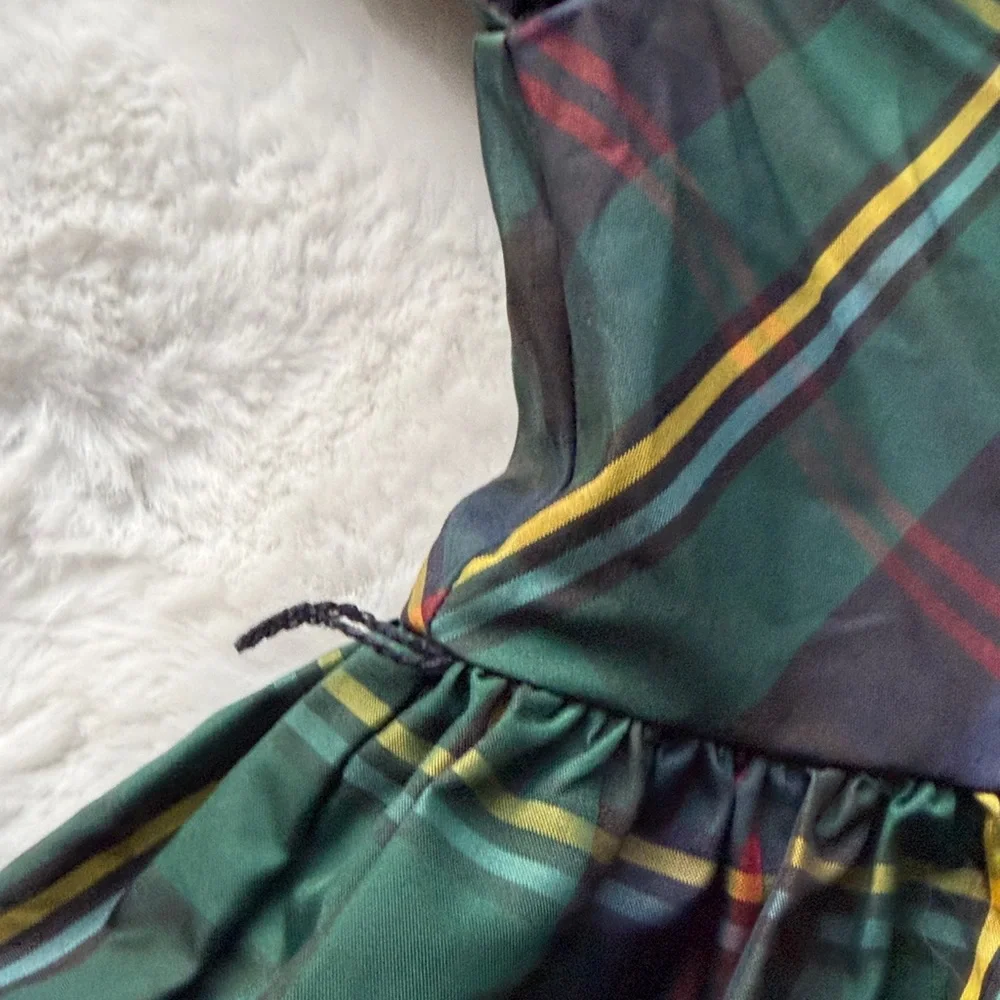 Ralph Lauren Baby Short Sleeve Tartan Plaid Holiday Dress 24 mos